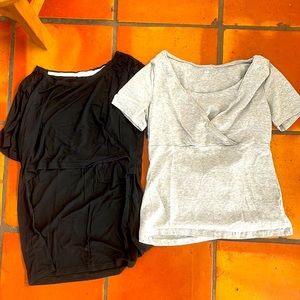 Lot of two nursing shirts H&m mama nursing shirt & black nursing shirt medium